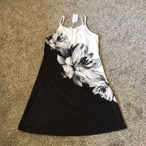 Black and white flower dress